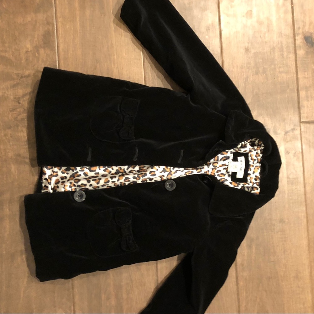 Girls 4t black velvet jacket